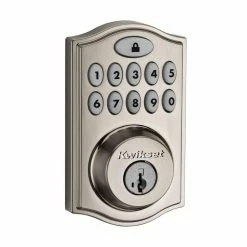 Kwikset SmartCode 914 Zigbee 3.0 Satin Nickel Single Cylinder Electronic Deadbolt Featuring SmartKey Security
