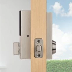 Kwikset Z-Wave SmartCode 916 Touchscreen Contemporary Single Cylinder Satin Nickel Keypad Electronic Deadbolt with SmartKey -Kwikset Sales Shop kwikset keyless deadbolts 916cnttscrzw15s 76 1000