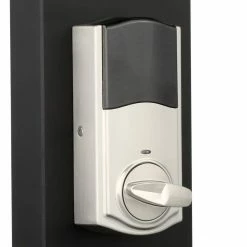 Kwikset Z-Wave SmartCode 916 Touchscreen Satin Nickel Single Cylinder Keypad Electronic Deadbolt Featuring SmartKey Security -Kwikset Sales Shop kwikset keyless deadbolts 916trl tscr zw 15 ul 1d 1000