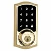 Kwikset SmartCode 916 Zigbee 3.0 Touchscreen Lifetime Polished Brass Single Cylinder Keypad Electronic Deadbolt with SmartKey