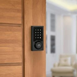 Kwikset Premis Contemporary Touchscreen Smart Lock Matte Black Single Cylinder Electronic Deadbolt Featuring SmartKey Security -Kwikset Sales Shop kwikset keyless deadbolts 919cntpremis514 fa 1000