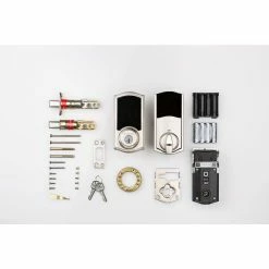 Kwikset Premis Touchscreen Smart Lock Single Cylinder Satin Nickel Keypad Electronic with Avalon Handleset and Tustin Door Lever -Kwikset Sales Shop kwikset keyless deadbolts 919prm815avl15 fa 1000 1