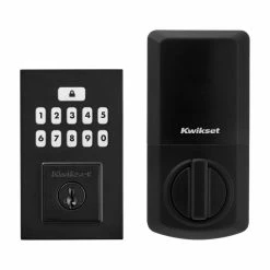 Kwikset SmartCode 260 Contemporary Matte Black Keypad Electronic Deadbolt Feat SmartKey and Halifax Hall/Closet Lever Combo Pack -Kwikset Sales Shop kwikset keyless deadbolts 9260cnt20hfl514 1f 1000