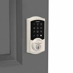 Kwikset SmartCode 270 Traditional Satin Nickel Touchpad Single Cylinder Electronic Deadbolt Featuring SmartKey Security -Kwikset Sales Shop kwikset keyless deadbolts 9270trl15smtrbp 4f 1000