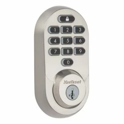 Kwikset HALO Satin Nickel Keypad Wi-Fi Electronic Single-Cylinder Smart Lock Deadbolt featuring SmartKey Security