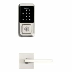 Kwikset HALO Satin Nickel Keypad Electronic Smart Lock Deadbolt Feat SmartKey Security, Touchscreen and Wi-Fi w/Halifax Lever