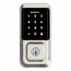 Kwikset HALO Satin Nickel Single-Cylinder Keypad Electronic Smart Lock Deadbolt Featuring SmartKey, Touchscreen and Wi-Fi -Kwikset Sales Shop kwikset keyless deadbolts 939wifitscr15sm 44 1000