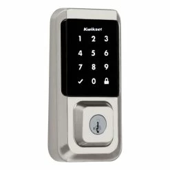 Kwikset HALO Satin Nickel Single-Cylinder Keypad Electronic Smart Lock Deadbolt Featuring SmartKey, Touchscreen and Wi-Fi