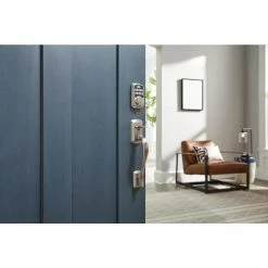 Kwikset Aura Satin Nickel Single Cyl. Elec. BT Keypad Smart Lock Deadbolt Feat SmartKey Security/Avalon Handle and Tustin Lever -Kwikset Sales Shop kwikset keyless deadbolts 94215 avh15 40 1000