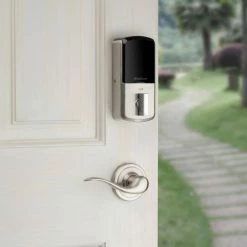 Kwikset Aura Satin Nickel Single Cyl. Elec. BT Keypad Smart Lock Deadbolt Feat SmartKey Security/Avalon Handle and Tustin Lever -Kwikset Sales Shop kwikset keyless deadbolts 94215 avh15 76 1000