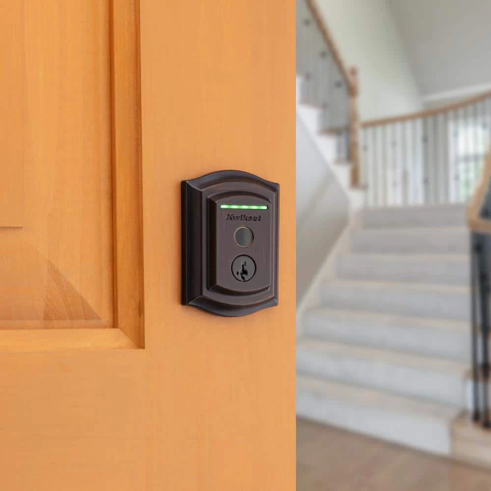 Kwikset Halo Touch Venetian Bronze Traditional Fingerprint WiFi Elec Smart Lock Deadbolt Feat SmartKey Security w/ Tustin lever 4 Kwikset Halo Touch Venetian Bronze Traditional Fingerprint WiFi Elec Smart Lock Deadbolt Feat SmartKey Security w/ Tustin lever - Image 4