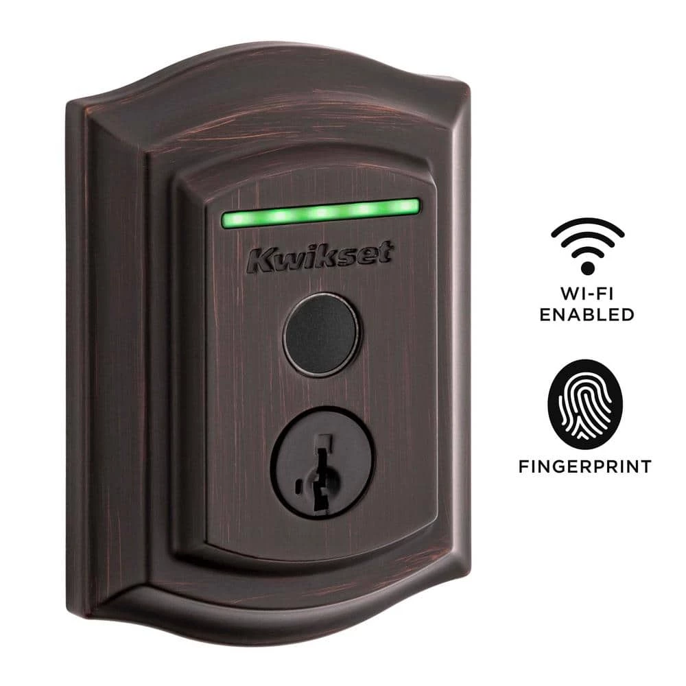 Kwikset Halo Touch Venetian Bronze Traditional Fingerprint WiFi Elec Smart Lock Deadbolt Feat SmartKey Security w/ Tustin lever 2 Kwikset Halo Touch Venetian Bronze Traditional Fingerprint WiFi Elec Smart Lock Deadbolt Feat SmartKey Security w/ Tustin lever - Image 2