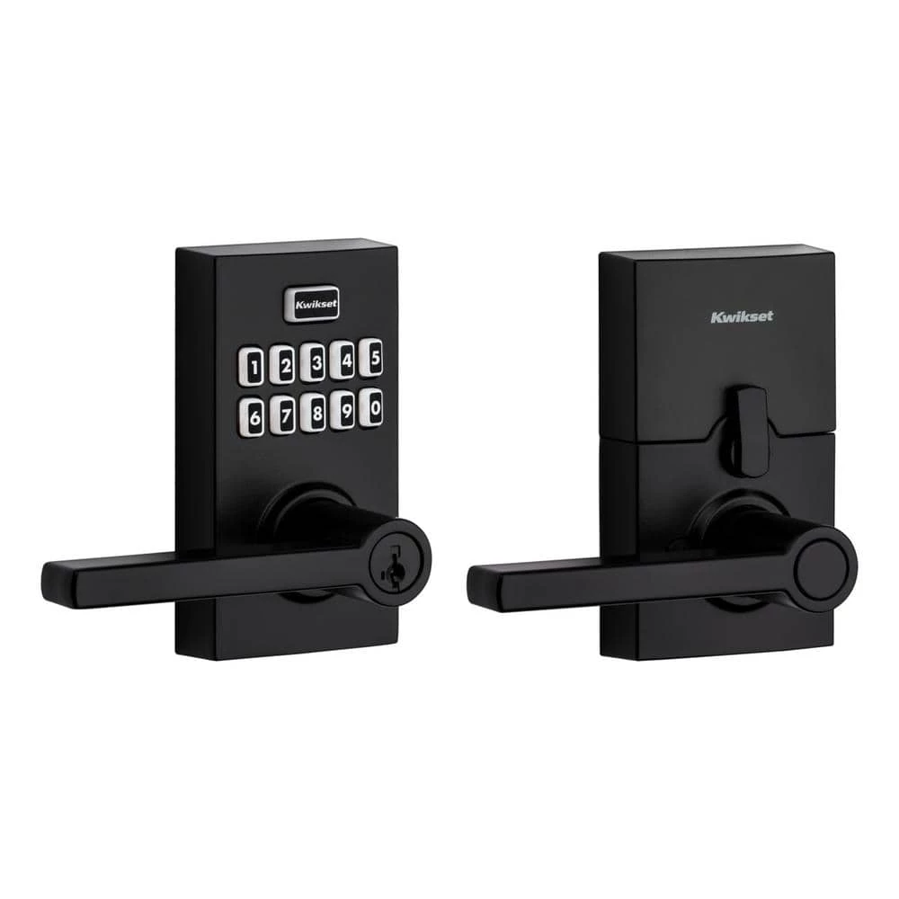 Kwikset 917 SmartCode Matte Black Contemporary Keypad Electronic Single-Cylinder Halifax Door Lever Featuring SmartKey Security 5 Kwikset 917 SmartCode Matte Black Contemporary Keypad Electronic Single-Cylinder Halifax Door Lever Featuring SmartKey Security - Image 5