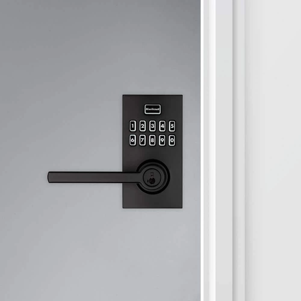 Kwikset 917 SmartCode Matte Black Contemporary Keypad Electronic Single-Cylinder Halifax Door Lever Featuring SmartKey Security 2 Kwikset 917 SmartCode Matte Black Contemporary Keypad Electronic Single-Cylinder Halifax Door Lever Featuring SmartKey Security - Image 2
