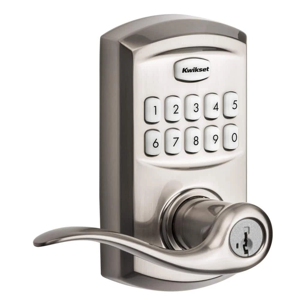 Kwikset 917 SmartCode Satin Nickel Keypad Electronic Single-Cylinder Tustin Door Lever Featuring SmartKey Security 1 Kwikset 917 SmartCode Satin Nickel Keypad Electronic Single-Cylinder Tustin Door Lever Featuring SmartKey Security