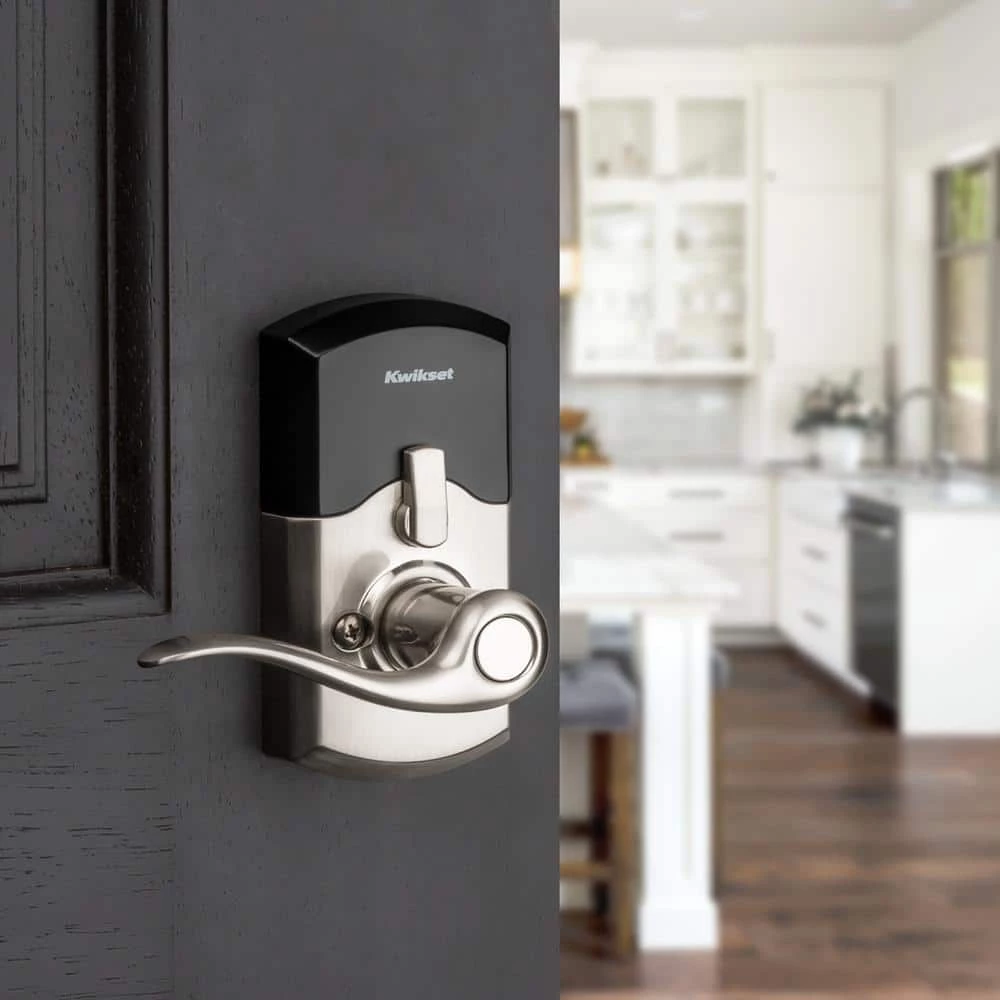 Kwikset 917 SmartCode Satin Nickel Keypad Electronic Single-Cylinder Tustin Door Lever Featuring SmartKey Security 3 Kwikset 917 SmartCode Satin Nickel Keypad Electronic Single-Cylinder Tustin Door Lever Featuring SmartKey Security - Image 3