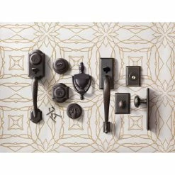 Kwikset Montara Venetian Bronze Single Cylinder Door Handleset with Juno Entry Door Knob Featuring SmartKey Security -Kwikset Sales Shop kwikset knob handlesets 553mnhxj 11p smt cp 31 1000