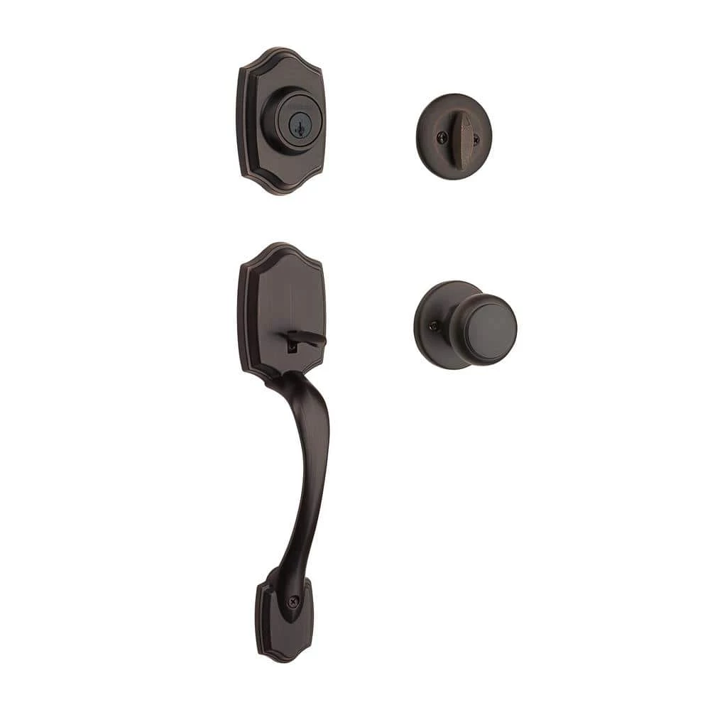 Kwikset Belleview Venetian Bronze Single Cylinder Door Handleset with Cove Door Knob Featuring SmartKey Security 1 Kwikset Belleview Venetian Bronze Single Cylinder Door Handleset with Cove Door Knob Featuring SmartKey Security