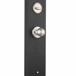 Kwikset Dakota Satin Nickel Single Cylinder Door Handleset with Polo Door Knob Featuring SmartKey Security -Kwikset Sales Shop kwikset knob handlesets 687daxp 15 smt cp a0 1000