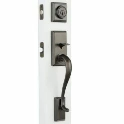 Kwikset Hawthorne Venetian Bronze Single Cylinder Door Handleset with Juno Door Knob Featuring SmartKey Security -Kwikset Sales Shop kwikset knob handlesets 800hexj 11p smt cp 1d 1000