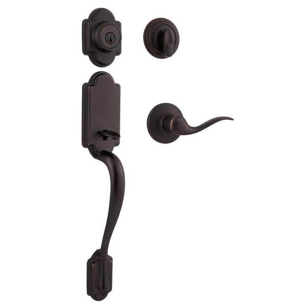 Kwikset Arlington Venetian Bronze Single Cylinder Door Handleset with Tustin Door Handle Featuring SmartKey Security 1 Kwikset Arlington Venetian Bronze Single Cylinder Door Handleset with Tustin Door Handle Featuring SmartKey Security