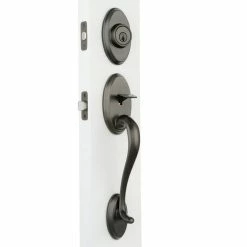Kwikset Shelburne Venetian Bronze Single Cylinder Door Handleset with Lido Door Handle Featuring SmartKey Security -Kwikset Sales Shop kwikset lever handlesets 800sexll 11p smt cp 40 1000
