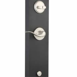 Kwikset Shelburne Satin Nickel Single Cylinder Door Handleset with Tustin Door Handle Featuring SmartKey Security -Kwikset Sales Shop kwikset lever handlesets 800sextnl 15 smt cp 77 1000