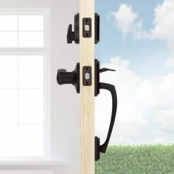 Kwikset Prescott Venetian Bronze Single Cylinder Entry Door Handleset with Tustin Handle Featuring SmartKey Security -Kwikset Sales Shop kwikset lever handlesets 818pthxtnl11psm 1f 1000