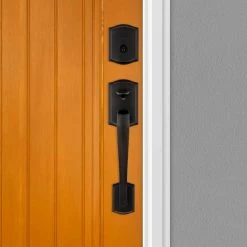 Kwikset Prescott Venetian Bronze Single Cylinder Entry Door Handleset with Tustin Handle Featuring SmartKey Security -Kwikset Sales Shop kwikset lever handlesets 818pthxtnl11psm fa 1000