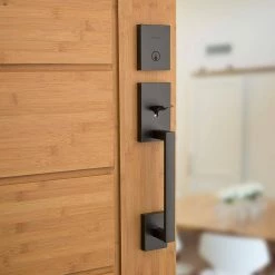 Kwikset San Clemente Matte Black Single Cylinder Low Profile Door Handleset with Halifax Handle Featuring SmartKey Security 7 Kwikset San Clemente Matte Black Single Cylinder Low Profile Door Handleset with Halifax Handle Featuring SmartKey Security -Kwikset Sales Shop kwikset lever handlesets 818scexhflsq514 44 1000