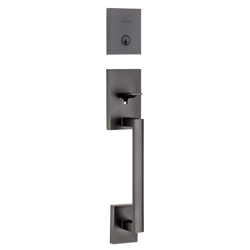 Kwikset San Clemente Matte Black Single Cylinder Low Profile Door Handleset with Halifax Handle Featuring SmartKey Security 2 Kwikset San Clemente Matte Black Single Cylinder Low Profile Door Handleset with Halifax Handle Featuring SmartKey Security - Image 2