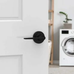 Kwikset Hollis Round Rose Matte Black Passage Hall/Closet Door Lever -Kwikset Sales Shop kwikset passage door handles 200hsl rdt 514 4f 1000