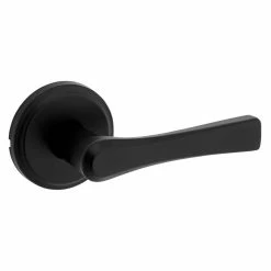 Kwikset Katella Matte Black Passage Hall/Closet Door Lever with Microban