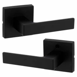 Kwikset Singapore Square Matte Black Hall/Closet Door Lever with Microban 5 Kwikset Singapore Square Matte Black Hall/Closet Door Lever with Microban -Kwikset Sales Shop kwikset passage door handles 720sal514sq6alr 4f 1000