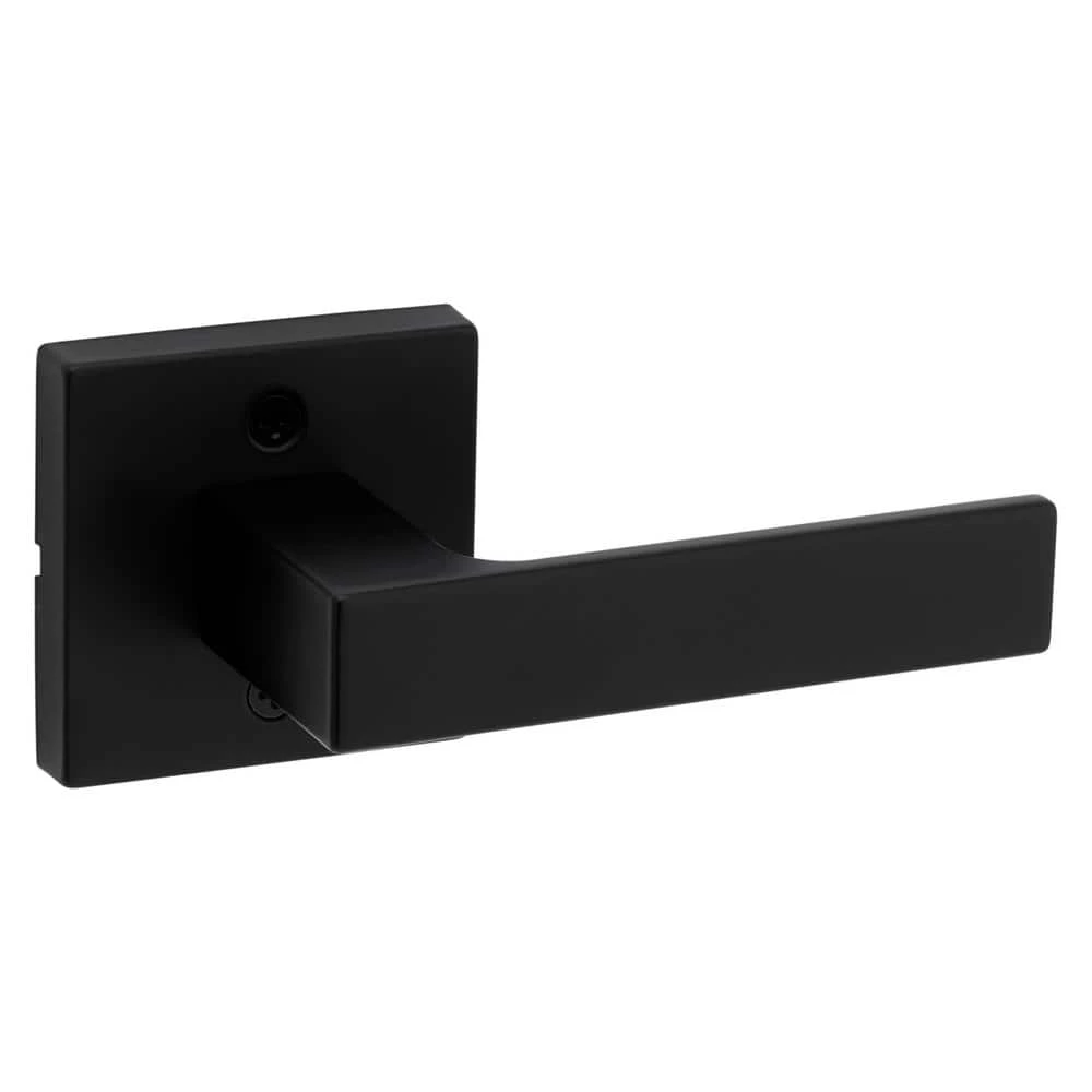 Kwikset Singapore Square Matte Black Hall/Closet Door Lever with Microban 2 Kwikset Singapore Square Matte Black Hall/Closet Door Lever with Microban - Image 2