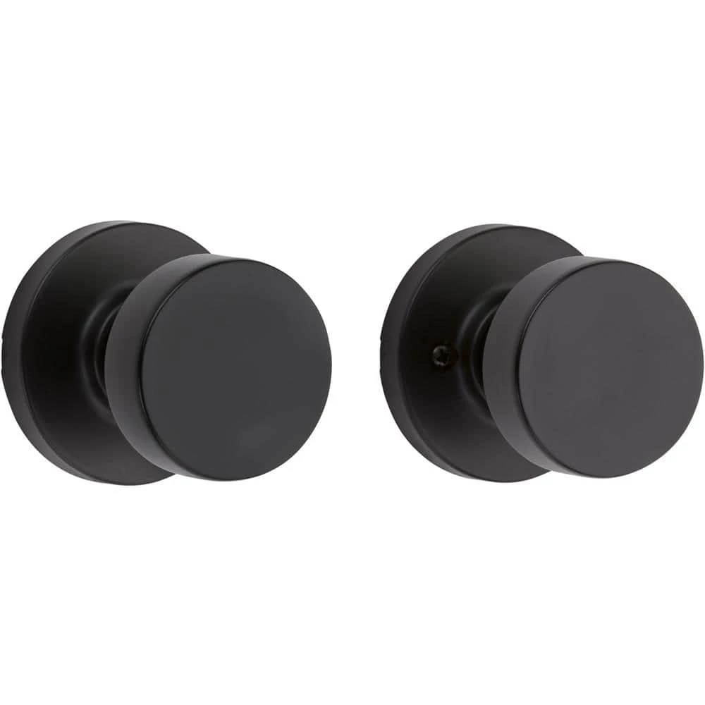 Kwikset Pismo Round Matte Black Hall/Closet Door Knob Featuring Microban Antimicrobial Technology 3 Kwikset Pismo Round Matte Black Hall/Closet Door Knob Featuring Microban Antimicrobial Technology - Image 3