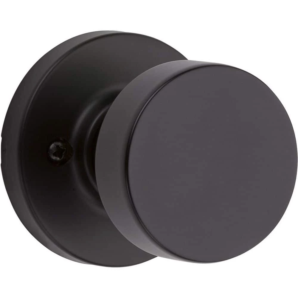 Kwikset Pismo Round Matte Black Hall/Closet Door Knob Featuring Microban Antimicrobial Technology 2 Kwikset Pismo Round Matte Black Hall/Closet Door Knob Featuring Microban Antimicrobial Technology - Image 2