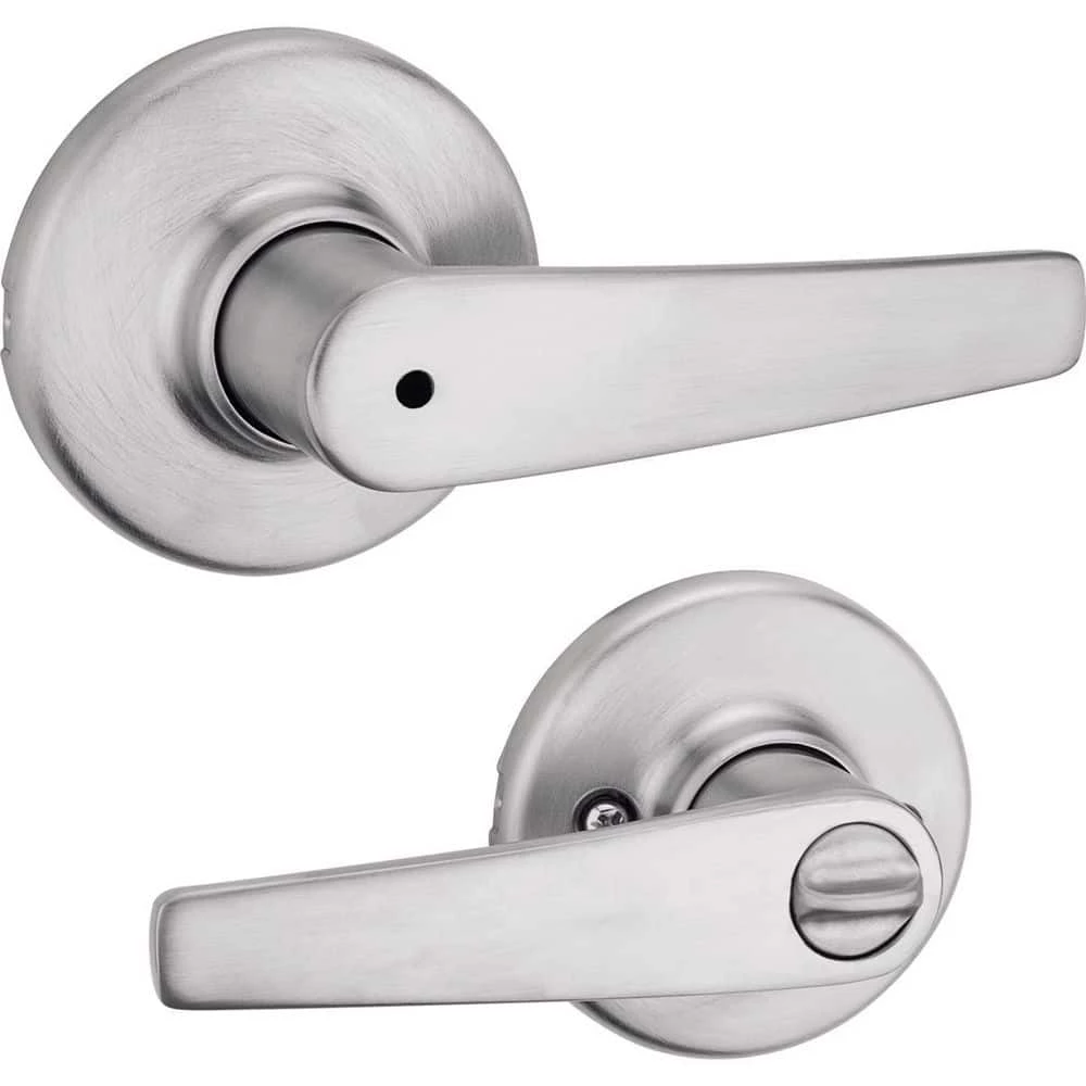 Kwikset Delta Satin Chrome Privacy Bed/Bath Door Handle with Lock 6 Kwikset Delta Satin Chrome Privacy Bed/Bath Door Handle with Lock - Image 6