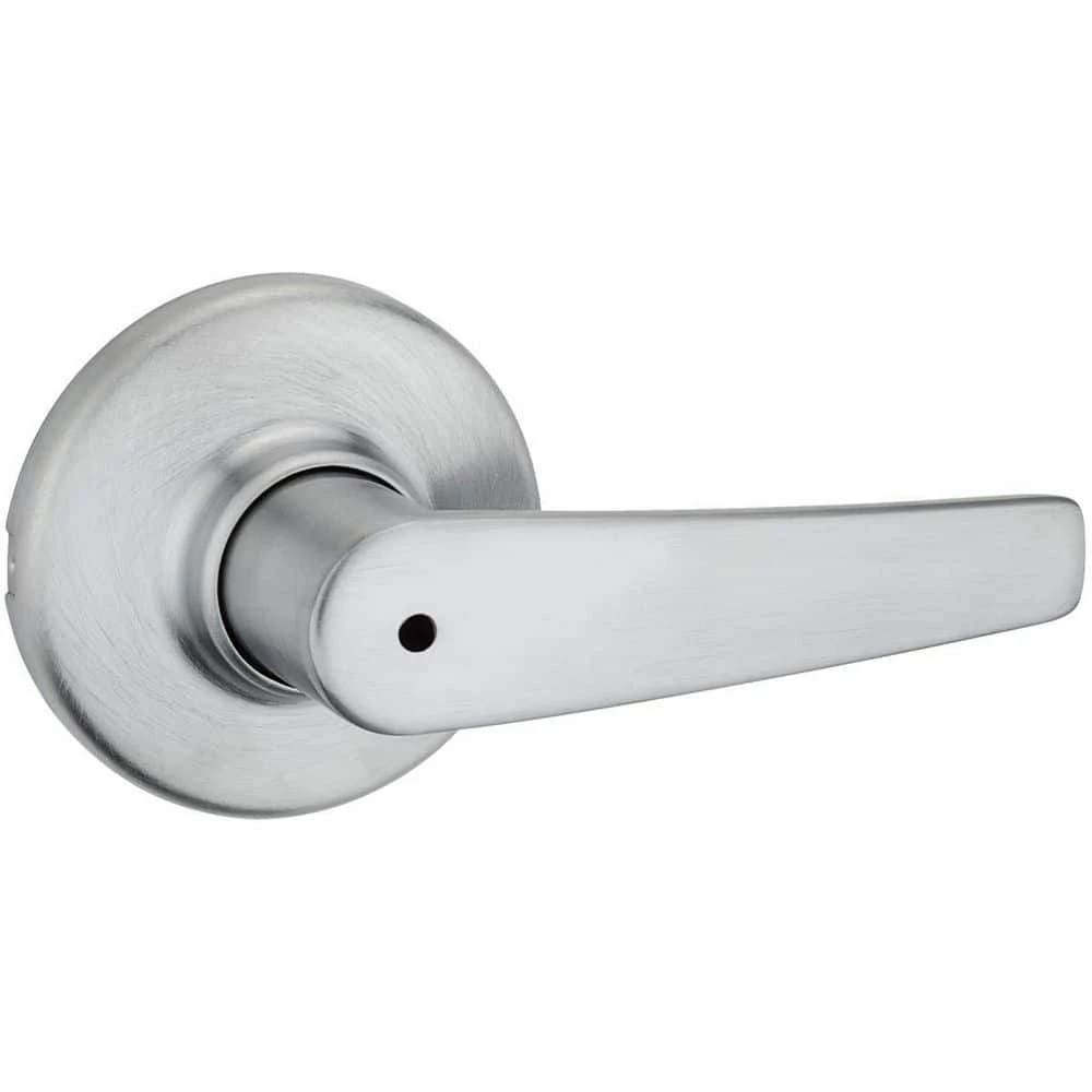 Kwikset Delta Satin Chrome Privacy Bed/Bath Door Handle with Lock 1 Kwikset Delta Satin Chrome Privacy Bed/Bath Door Handle with Lock