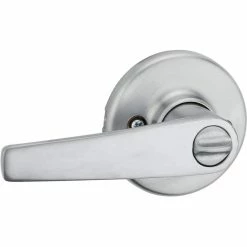 Kwikset Delta Satin Chrome Privacy Bed/Bath Door Handle with Lock 8 Kwikset Delta Satin Chrome Privacy Bed/Bath Door Handle with Lock -Kwikset Sales Shop kwikset privacy door handles 300dl 26d 6al r c3 1000