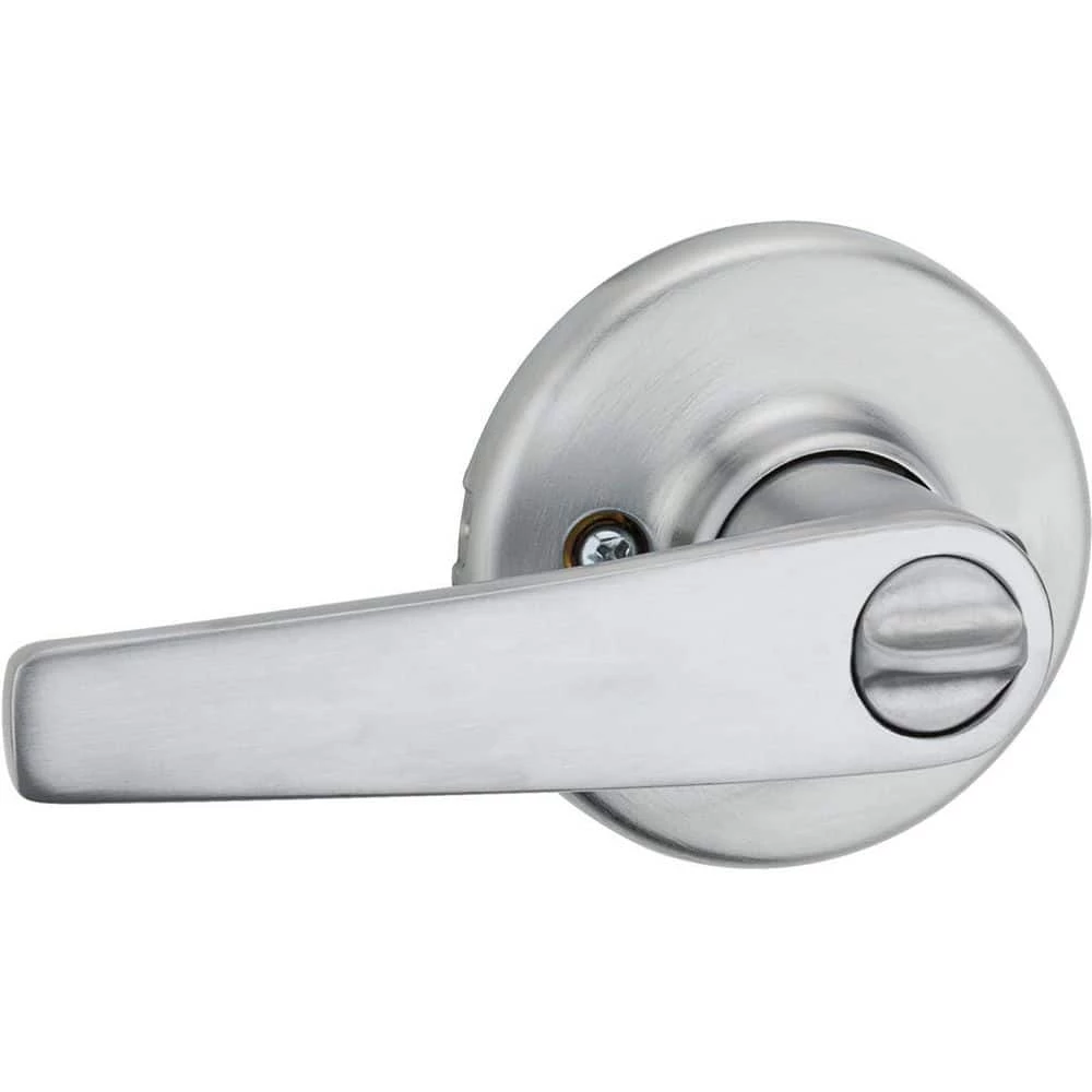 Kwikset Delta Satin Chrome Privacy Bed/Bath Door Handle with Lock 3 Kwikset Delta Satin Chrome Privacy Bed/Bath Door Handle with Lock - Image 3