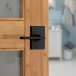 Kwikset Halifax Rectangle Rose Matte Black Privacy Bed/Bath Door Lever with Microban -Kwikset Sales Shop kwikset privacy door handles 730hflrct5146al 1f 1000