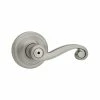 Kwikset Lido Satin Nickel Privacy Bed/Bath Door Handle Featuring Microban Antimicrobial Technology with Lock