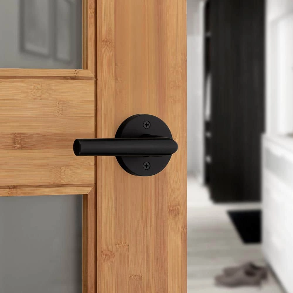Kwikset Milan Matte Black Privacy Bed/Bath Door Lever 4 Kwikset Milan Matte Black Privacy Bed/Bath Door Lever - Image 4