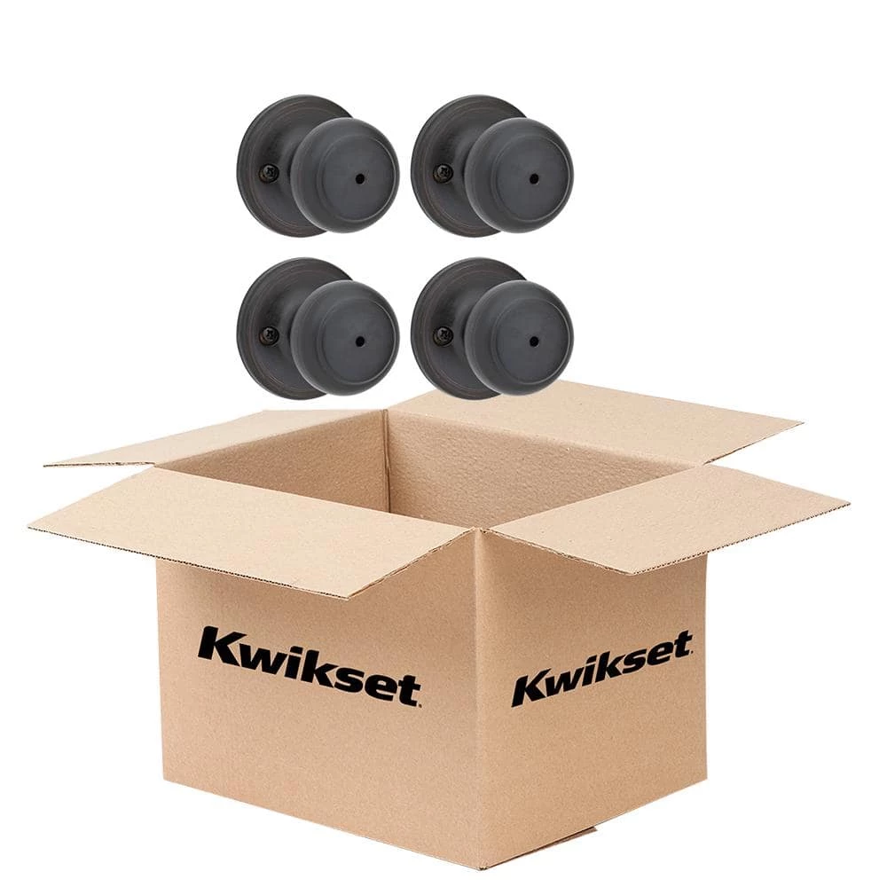 Kwikset Cove Venetian Bronze Privacy Bed/Bath Door Knob (4-Pack) with Lock 2 Kwikset Cove Venetian Bronze Privacy Bed/Bath Door Knob (4-Pack) with Lock - Image 2