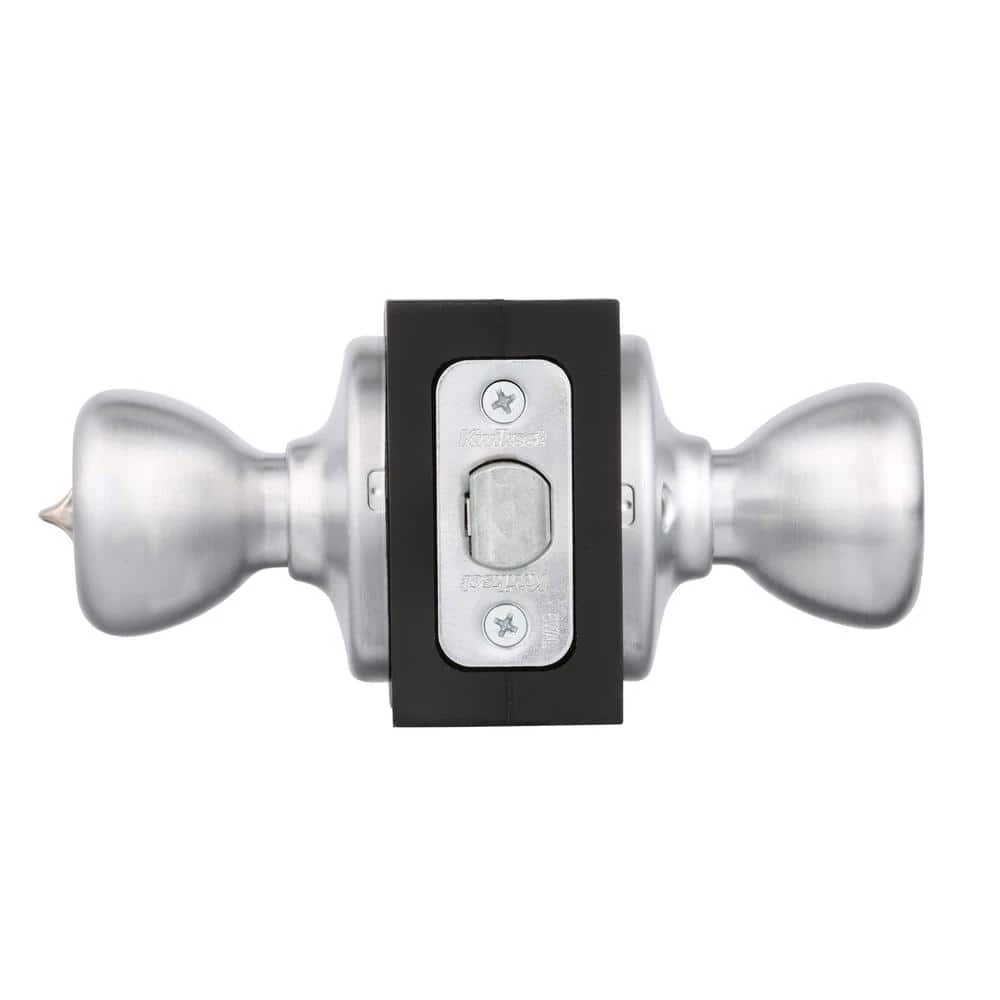 Kwikset Tylo Satin Chrome Privacy Bed/Bath Door Knob with Lock 2 Kwikset Tylo Satin Chrome Privacy Bed/Bath Door Knob with Lock - Image 2