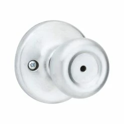 Kwikset Tylo Satin Chrome Bed/Bath Door Knob with Lock